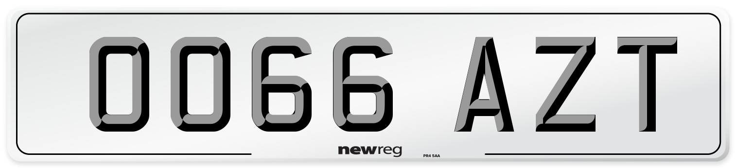 OO66 AZT Number Plate from New Reg